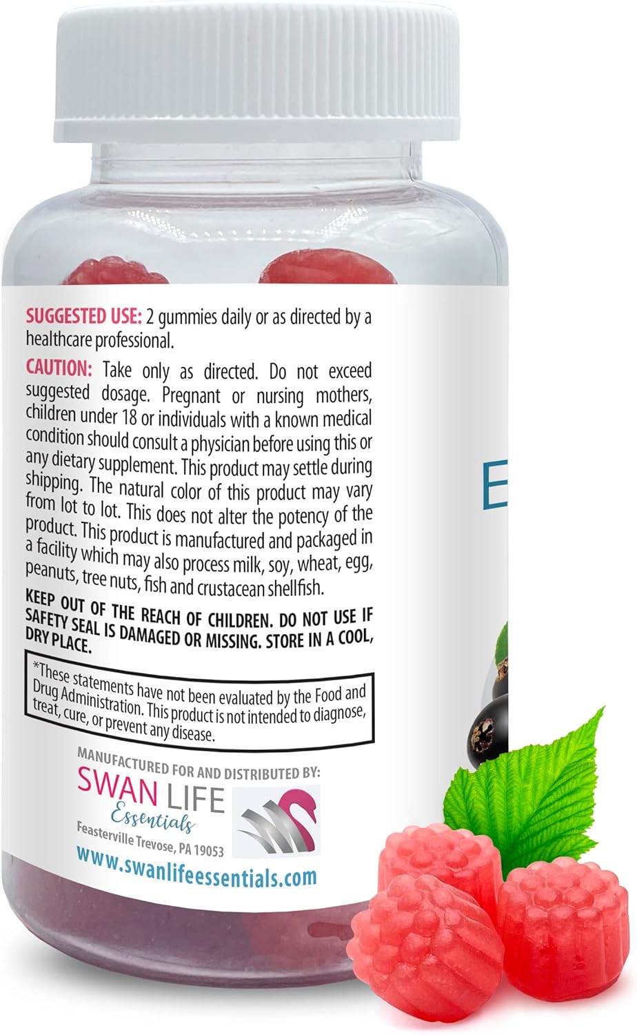 Organic Elderberry Immune Support Gummies for Women - 60 Count Botanical Supplement