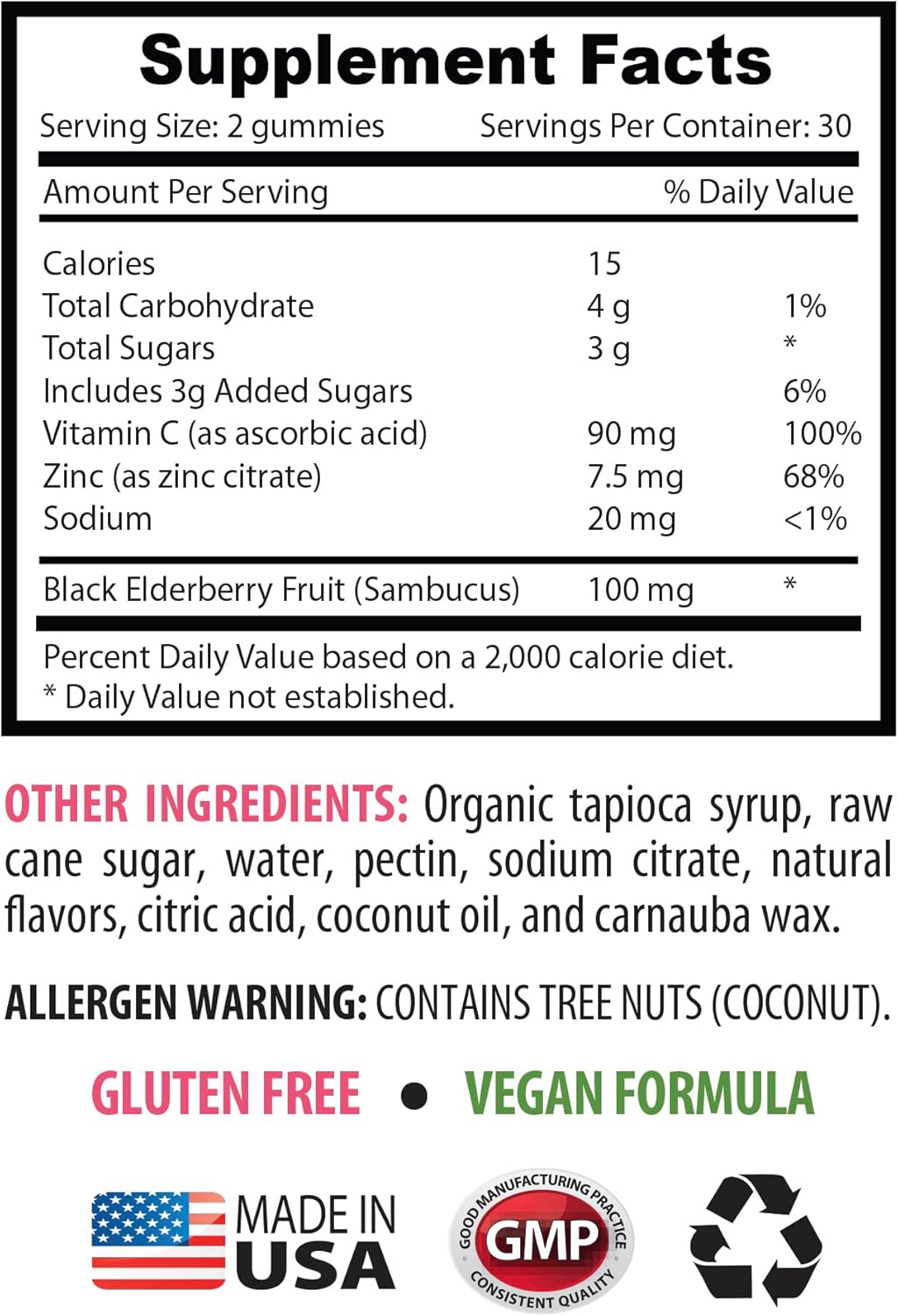 Organic Elderberry Immune Support Gummies for Women - 60 Count Botanical Supplement