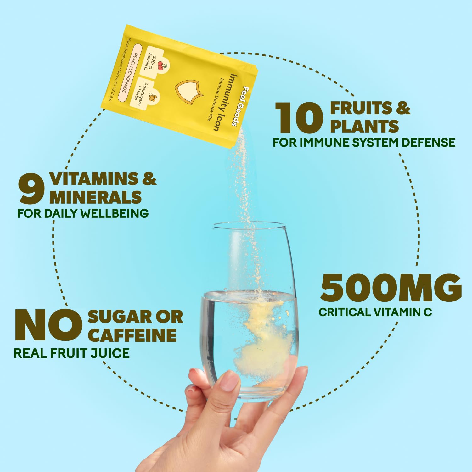 Organic Elderberry Immunity Drink Mix Powder with Vitamin C, A, B, D, E & Zinc, Vegan, Non GMO, Caffeine & Gluten Free - Wild Berry Flavor, 30 Servings