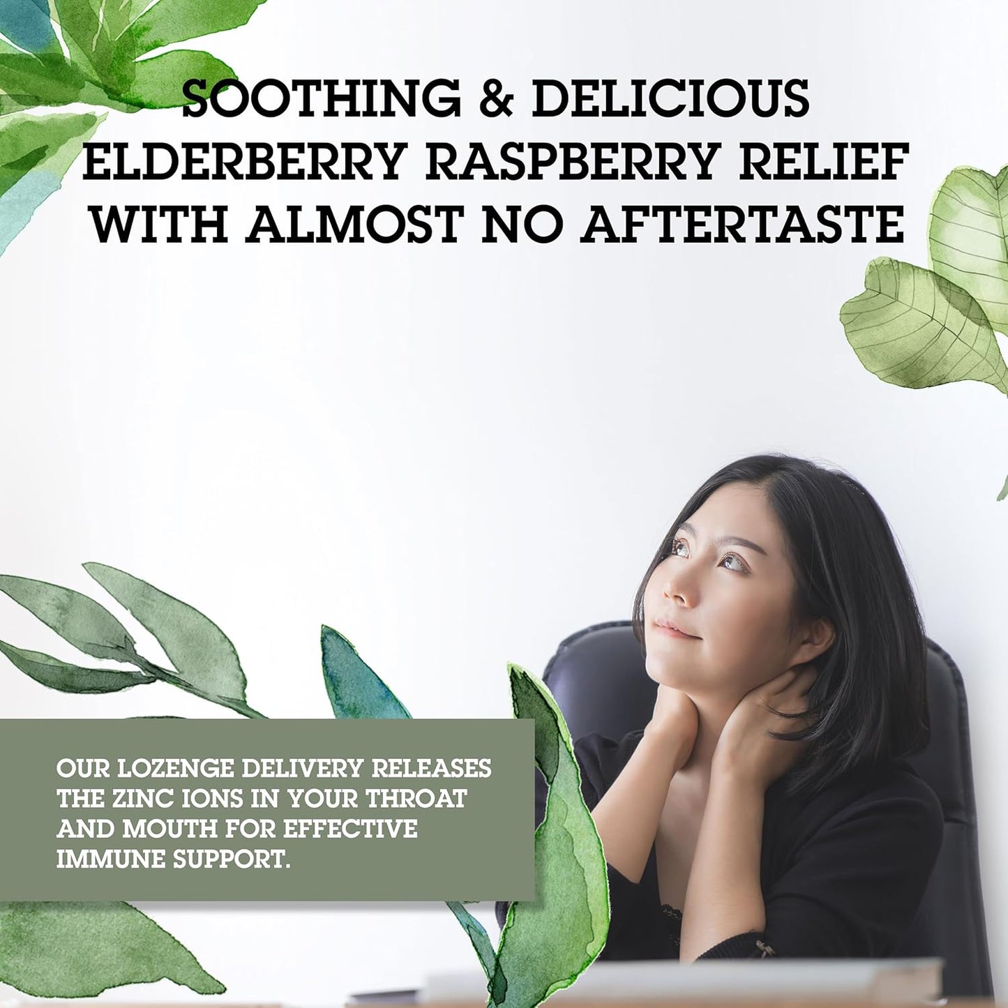 Organic Elderberry Sambucus Raspberry & Honey TheraZinc Lozenges for Immune Support - 18 Count