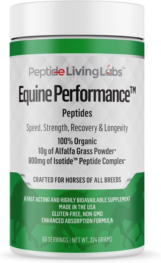 Organic Equine Performance Peptides for Hoof, Joint, Muscle Support & Weight Gain | Horse Feed Supplement | Babcock Ranch Approved
