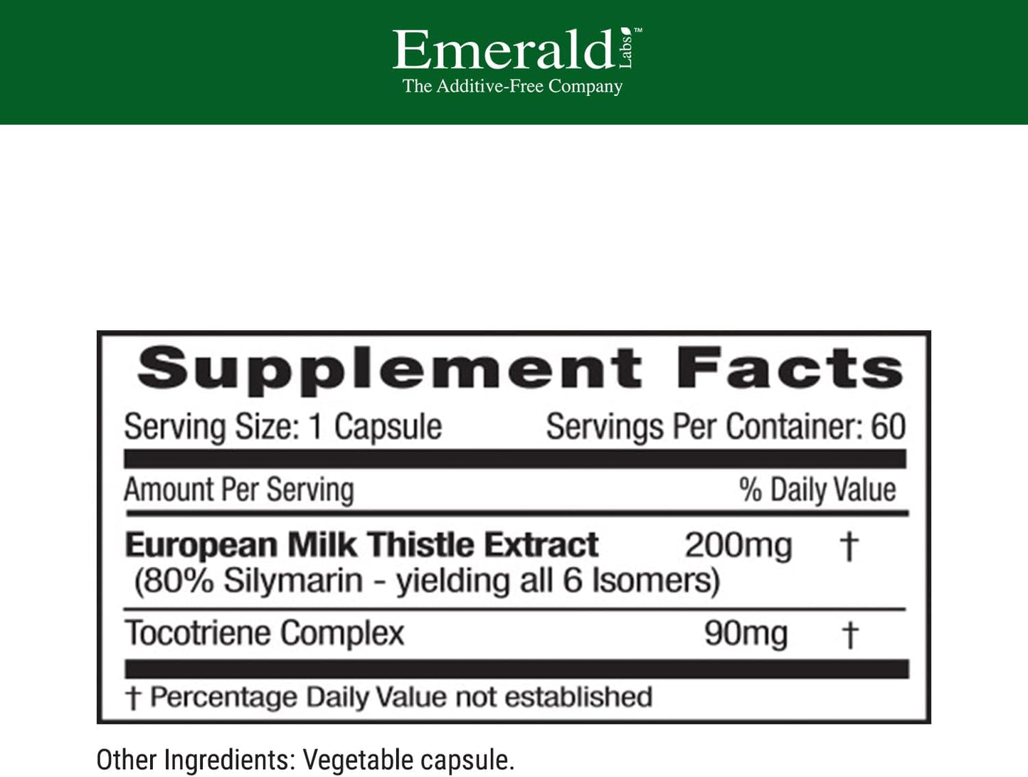 Organic European Milk Thistle Extract Capsules - Supports Liver Health & Natural Energy - 60 Veg Caps (60-Day Supply)