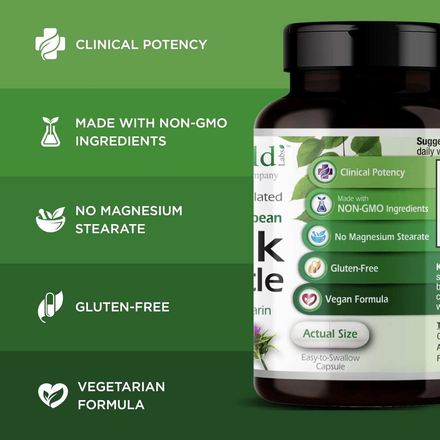 Organic European Milk Thistle Extract Capsules - Supports Liver Health & Natural Energy - 60 Veg Caps (60-Day Supply)