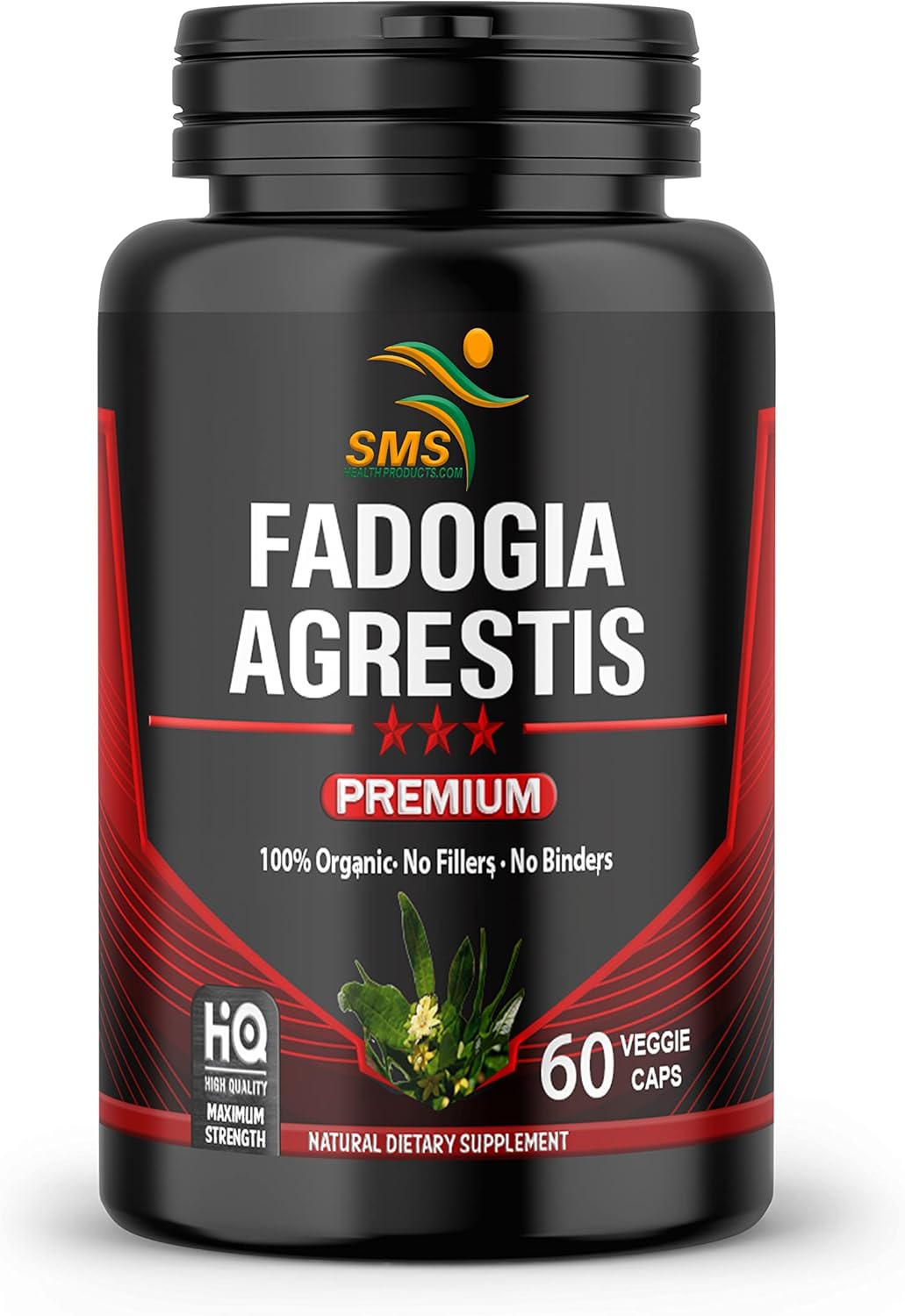 Organic Fadogia Agrestis Extract Pills (1,000mg) for Athletic Performance | Gluten Free Supplement with Maximum Strength - 60 Veggie Caps