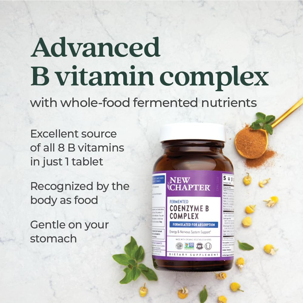 Organic Fermented Vitamin B Complex with B12, B6, and Biotin - 60 Count