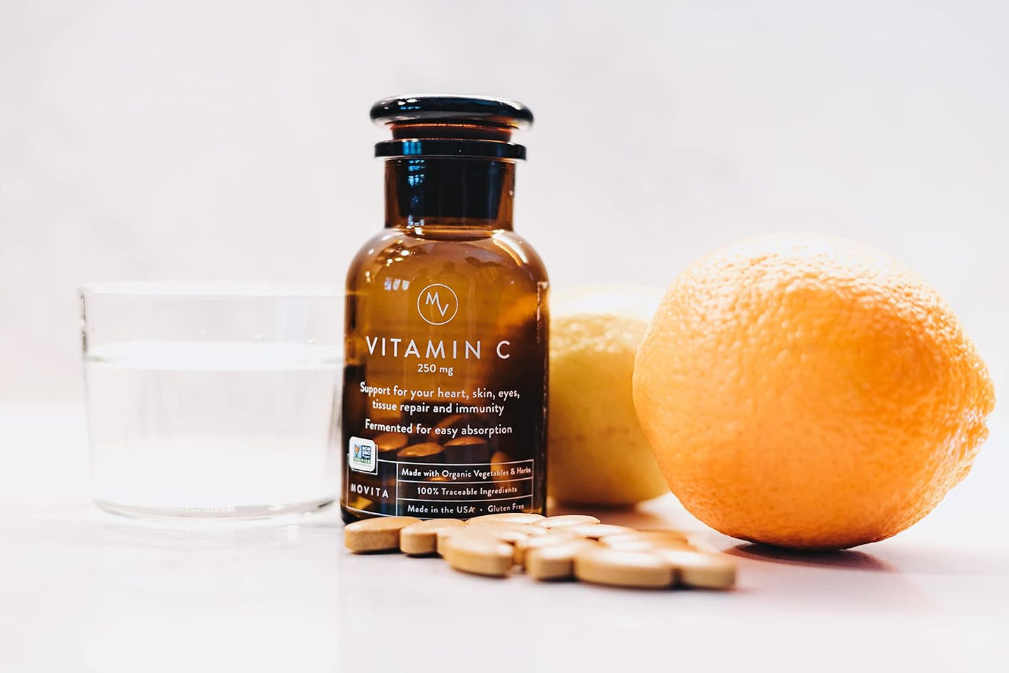 Organic Fermented Vitamin D3 2500IU + Vitamin C 250mg in a Bottle