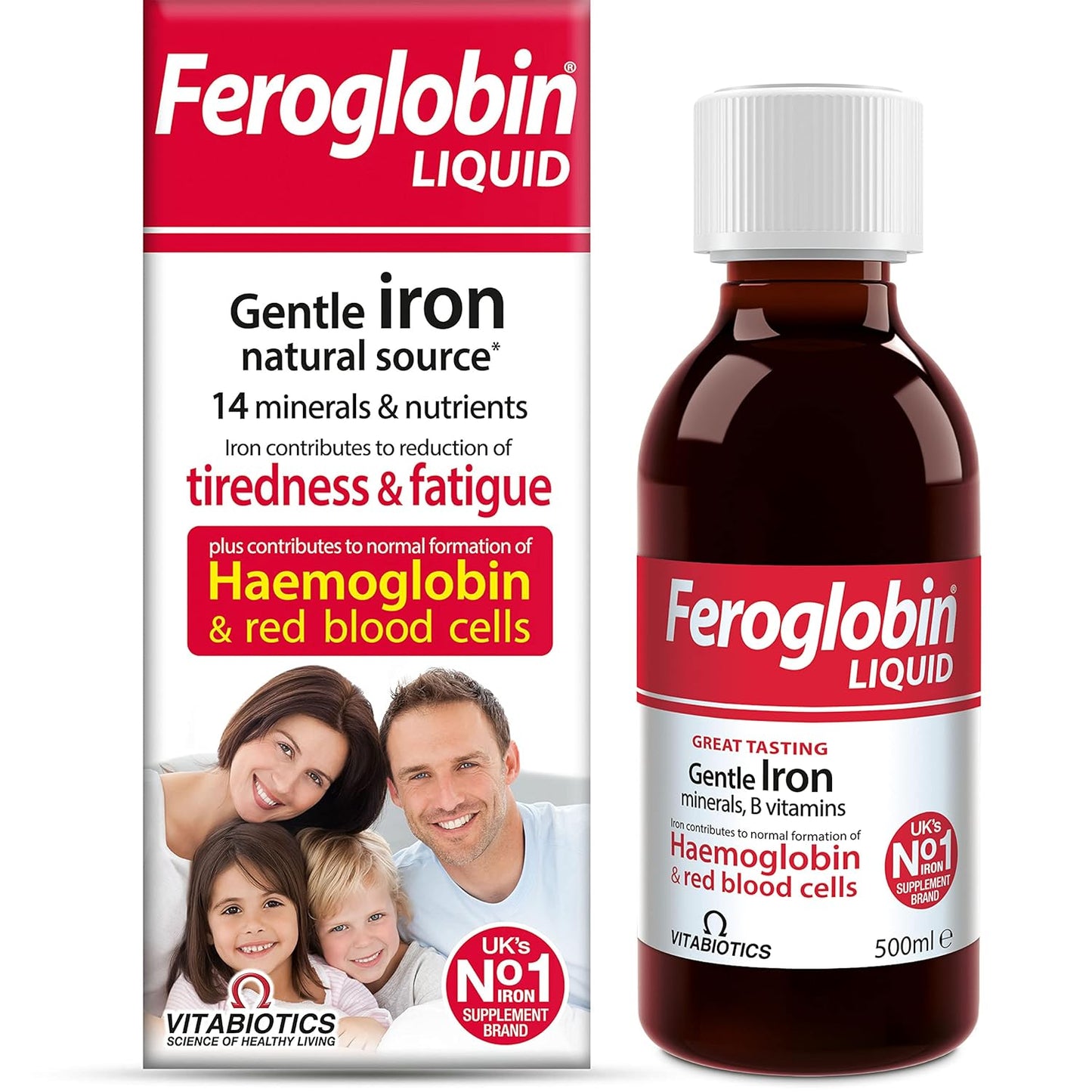 Organic Feroglobin Liquid 500ml by Vitabiotics - Natural Iron Supplement
