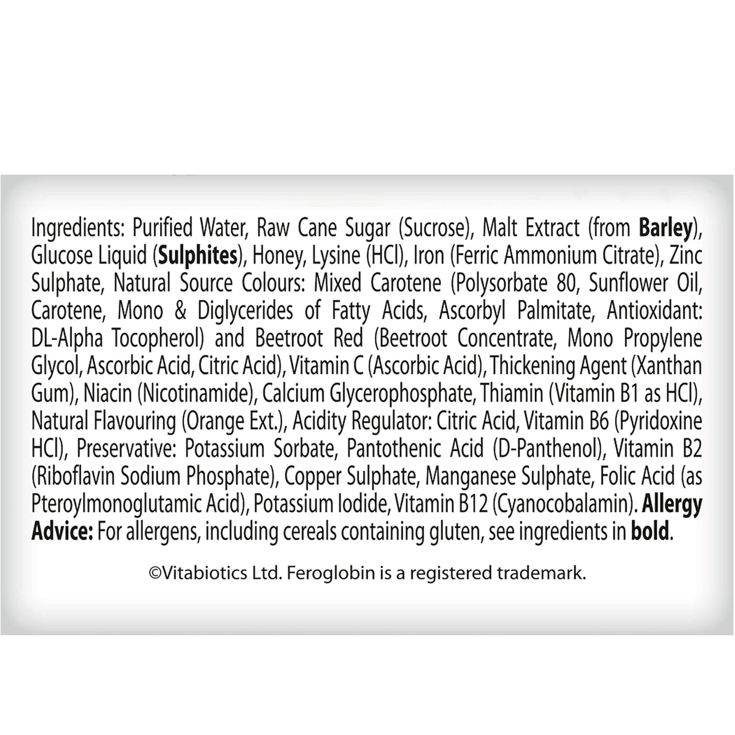 Organic Feroglobin Liquid 500ml by Vitabiotics - Natural Iron Supplement