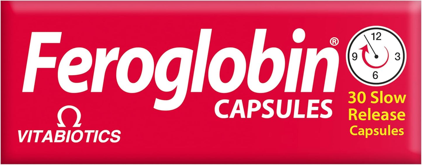 Organic Feroglobin Vitabiotics Capsules - 30 Count, Vitamin and Mineral Supplement