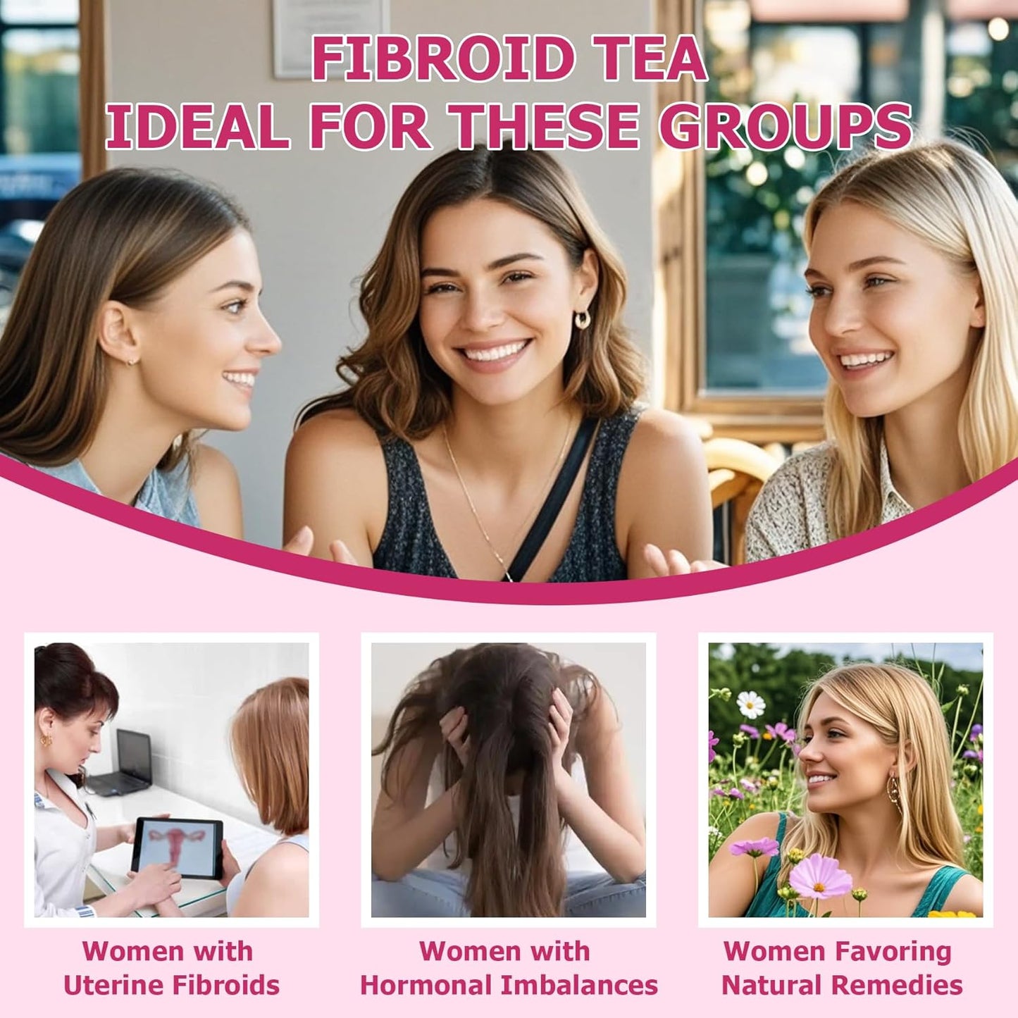 Organic Fibroid Shrink & Ovarian Cysts Herbal Tea for Fast Pregnancy, Hormone Balance & Womb Detox