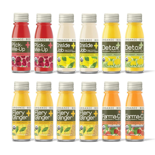Organic Fiery Ginger Wellness Shots Variety Pack - Cold Pressed Immunity Shots, Vegan & Gluten-Free - 2 Oz, Pack of 12 by GREENHOUSE JUICE CO.
