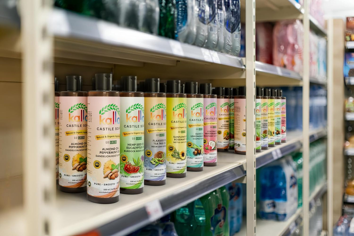 Organic Flaxseed Castile Soap with Neem Leaf Extract - 250ml, Tea Tree Essential Oil, Gluten-Free Hand Soap