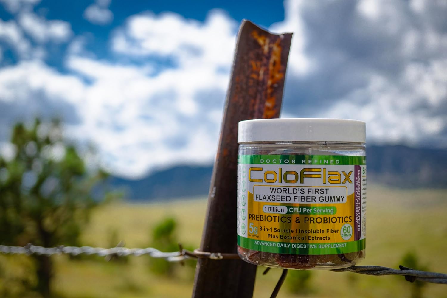 Organic Flaxseed Fiber + Probiotic Gummies for Adults - Constipation Relief with Triple-Fiber Vegan Formula - 30 Servings