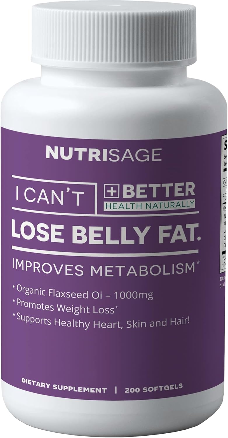 Organic Flaxseed Oil Softgels 1000mg - Omega 3 6 9 Capsules for Heart, Skin, Hair - NutriSage Flax Seed Oil