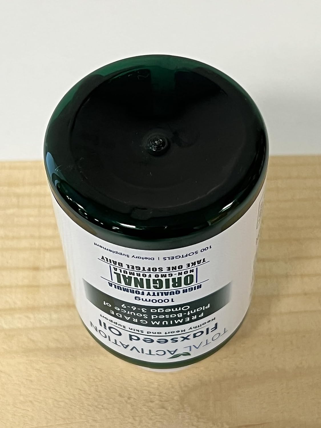 Organic Flaxseed Oil Softgels 1,000mg Omega-3 for Immune Support & Healthy Hair, Skin, Nails - 100 Softgels