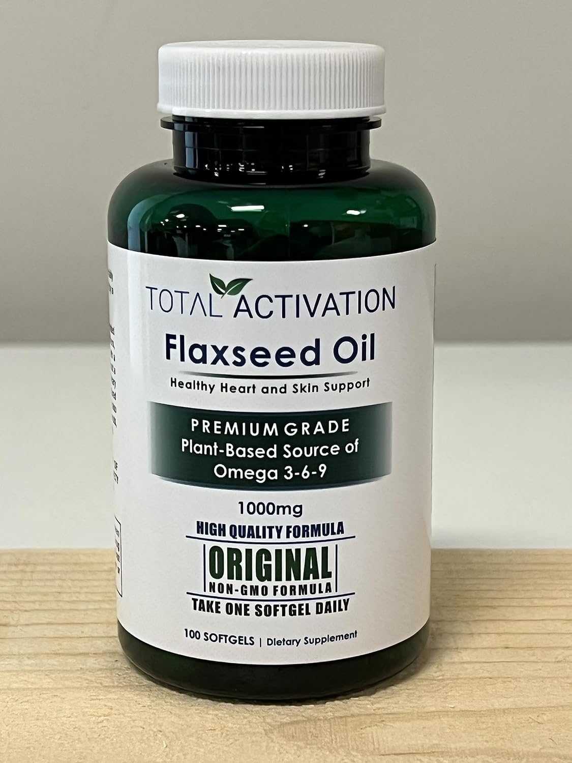 Organic Flaxseed Oil Softgels 1,000mg Omega-3 for Immune Support & Healthy Hair, Skin, Nails - 100 Softgels