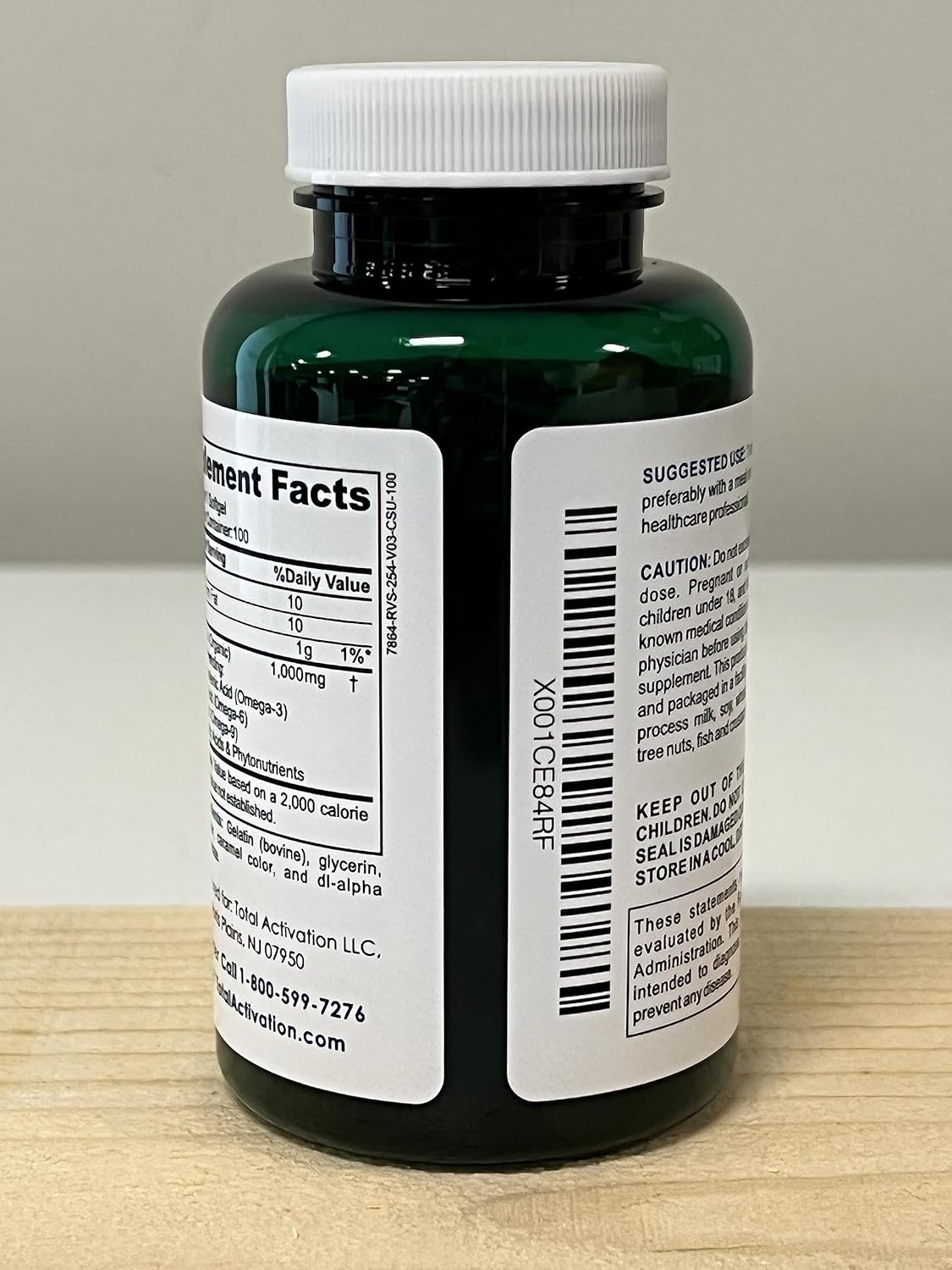 Organic Flaxseed Oil Softgels 1,000mg Omega-3 for Immune Support & Healthy Hair, Skin, Nails - 100 Softgels