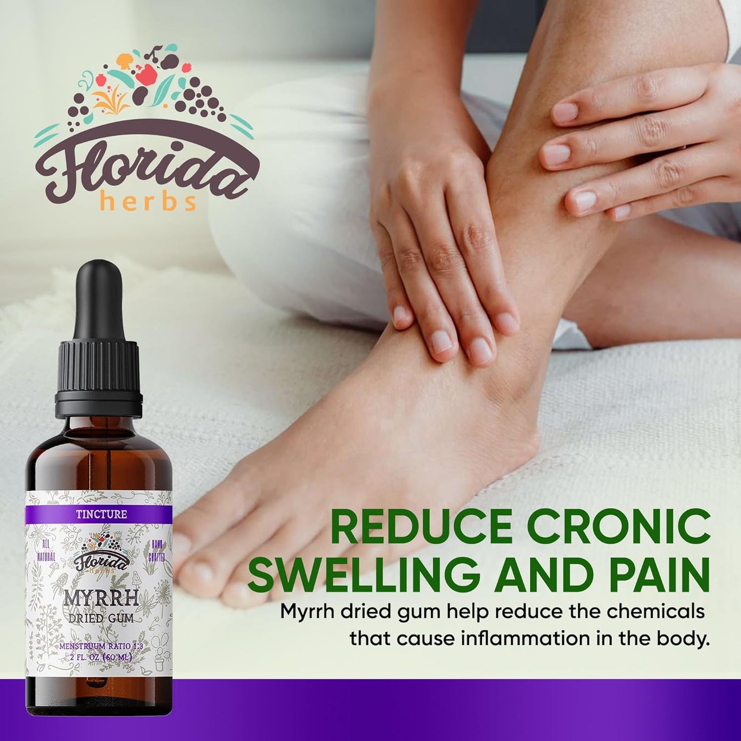 Organic Florida Herbs Myrrh Tincture Extract for Indigestion - Non-GMO 670mg Supplement in Vegetable Glycerin