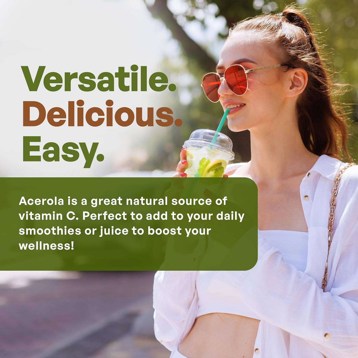 Organic Freeze Dried Acerola Powder from Brazil - High Vitamin C Content - 8oz