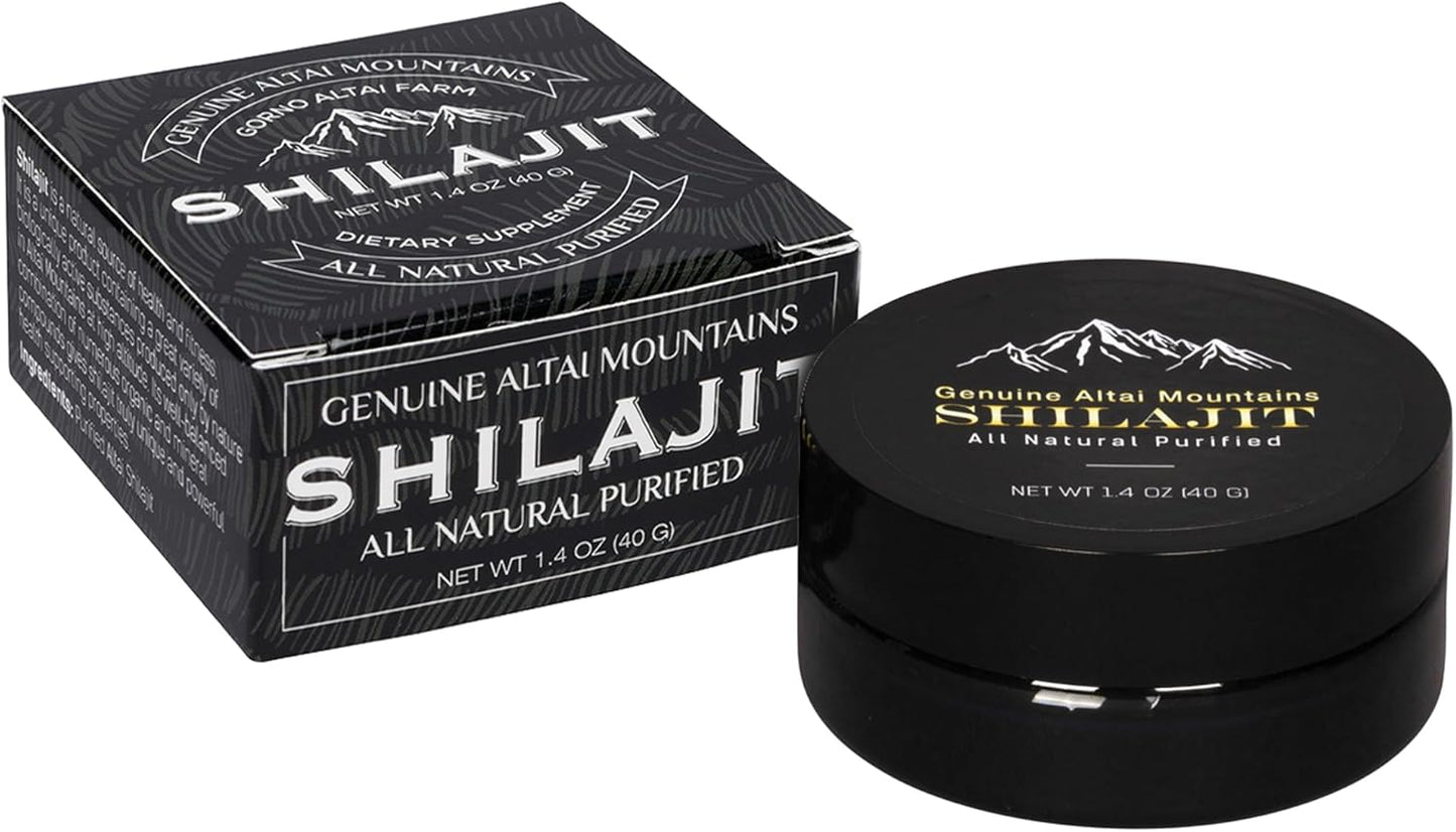 Organic Fulvic Acid Supplement for Immune Support, Memory, Focus, Energy - Sayan Pure Shilajit Resin 1.4oz/40g, 265 Servings - Vegan, Non-GMO - Detox Properties