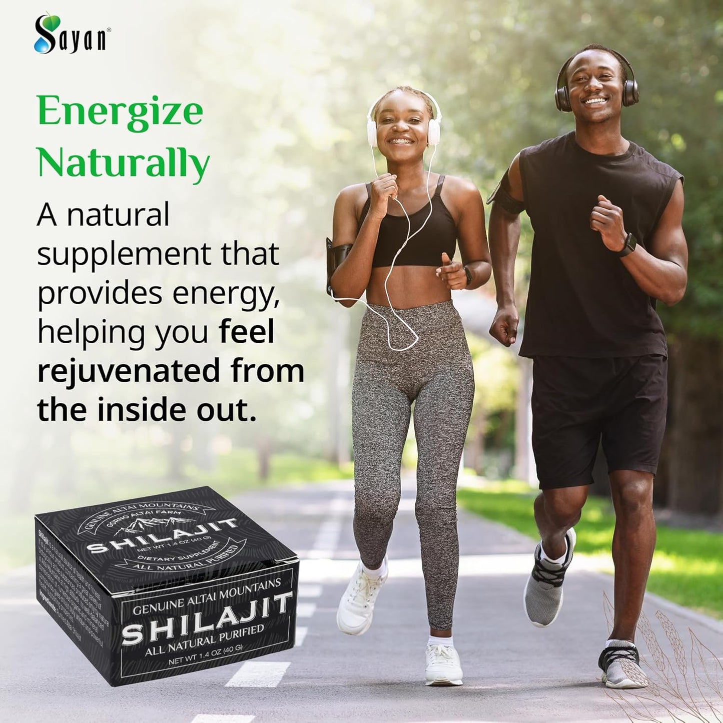 Organic Fulvic Acid Supplement for Immune Support, Memory, Focus, Energy - Sayan Pure Shilajit Resin 1.4oz/40g, 265 Servings - Vegan, Non-GMO - Detox Properties