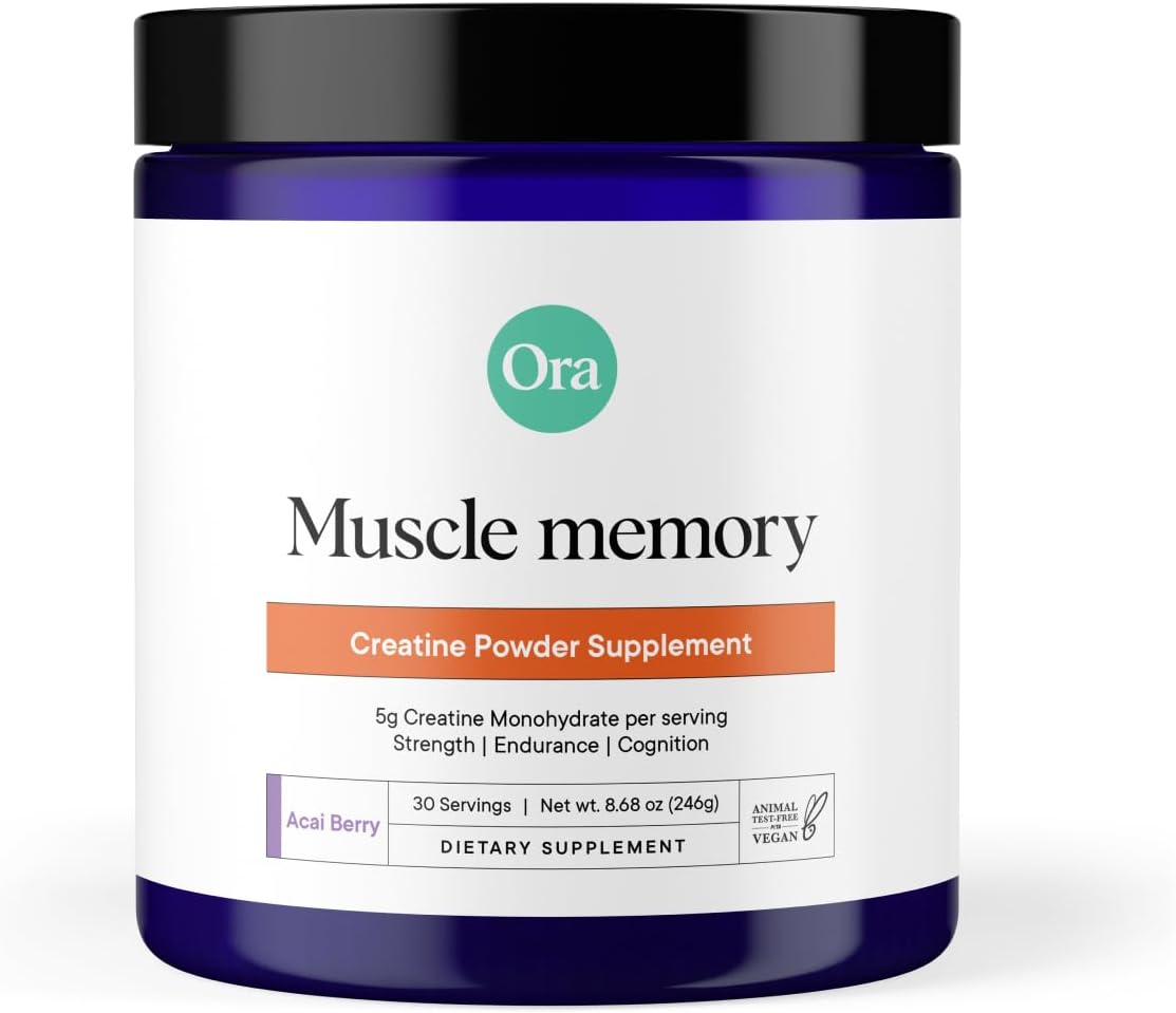 Organic German-Sourced Creatine Monohydrate Powder with Creavitalis for Strength, Energy Support, and Recovery - Acai Berry Flavor, 30 Servings