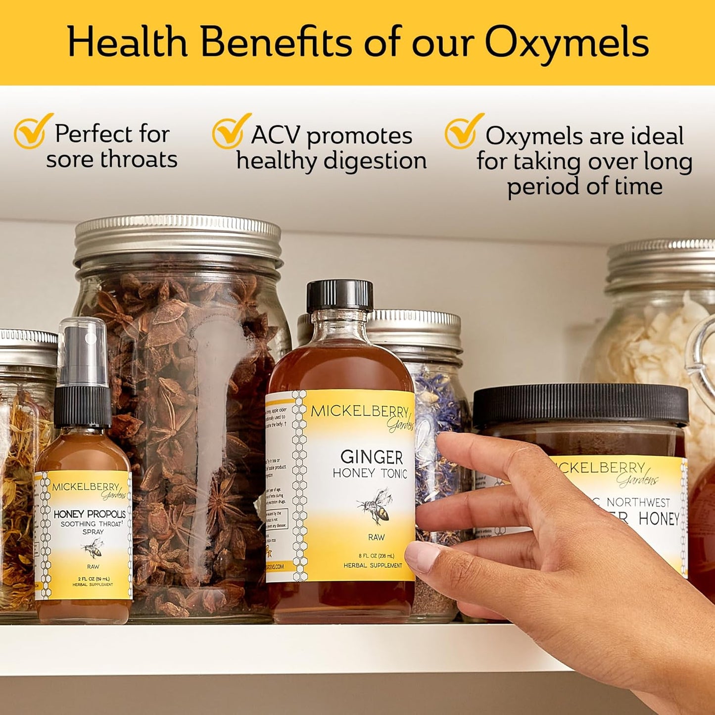 Organic Ginger Honey Tonic for Immune Support and Digestive Health - 4 Oz