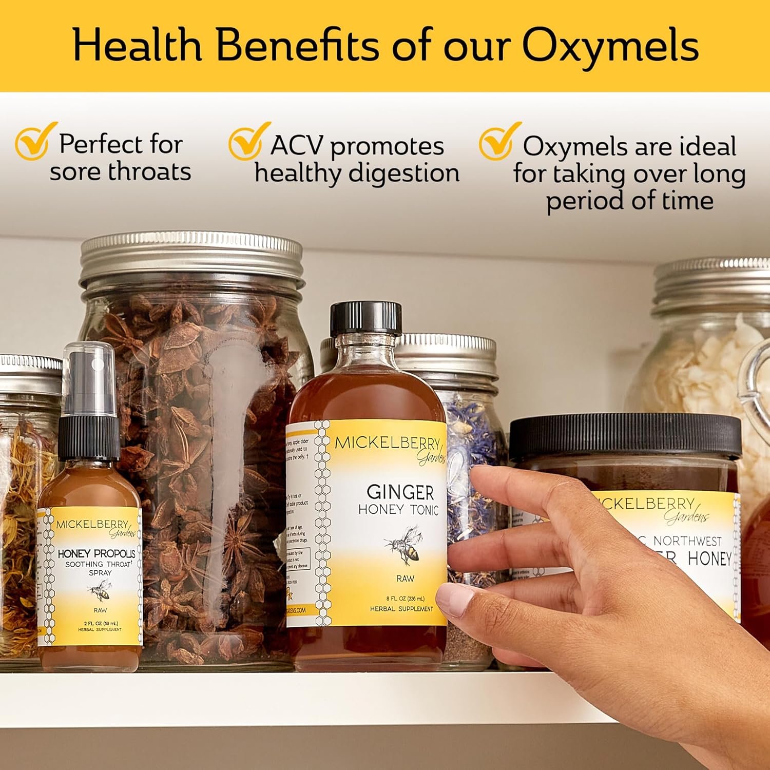 Organic Ginger Honey Tonic for Immune Support and Digestive Health - 4 Oz