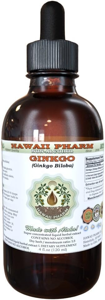 Organic Ginkgo Biloba Liquid Extract - Alcohol-Free Glycerite Supplement - 4 oz