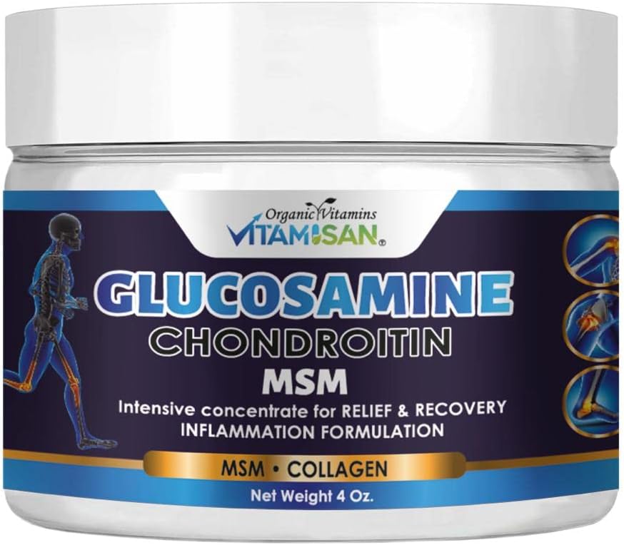 Organic Glucosamine & Chondroitin Cream with MSM, Arnica, Collagen - Natural Joint & Muscle Support for Men and Women