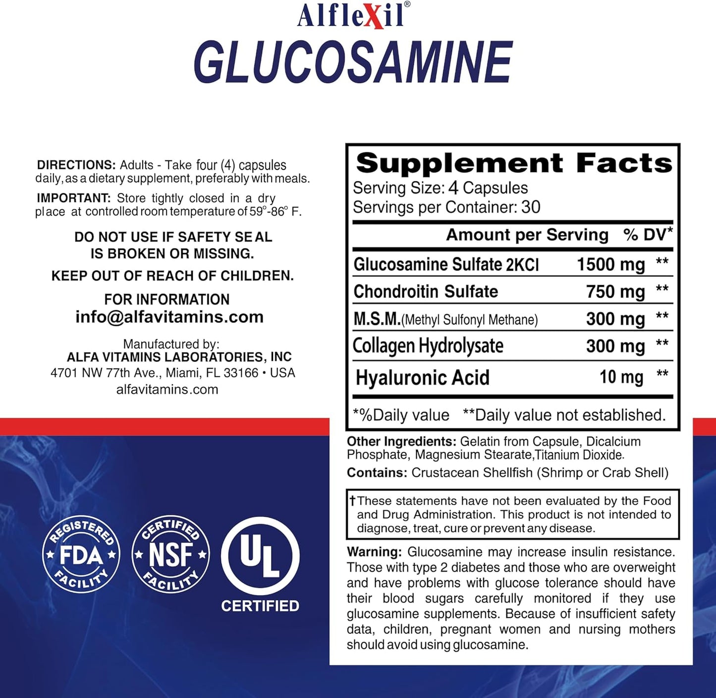 Organic Glucosamine & Chondroitin Supplement for Joint & Bone Support - MSM & Collagen Enriched - Made in USA - 120 Capsules x2 Pack