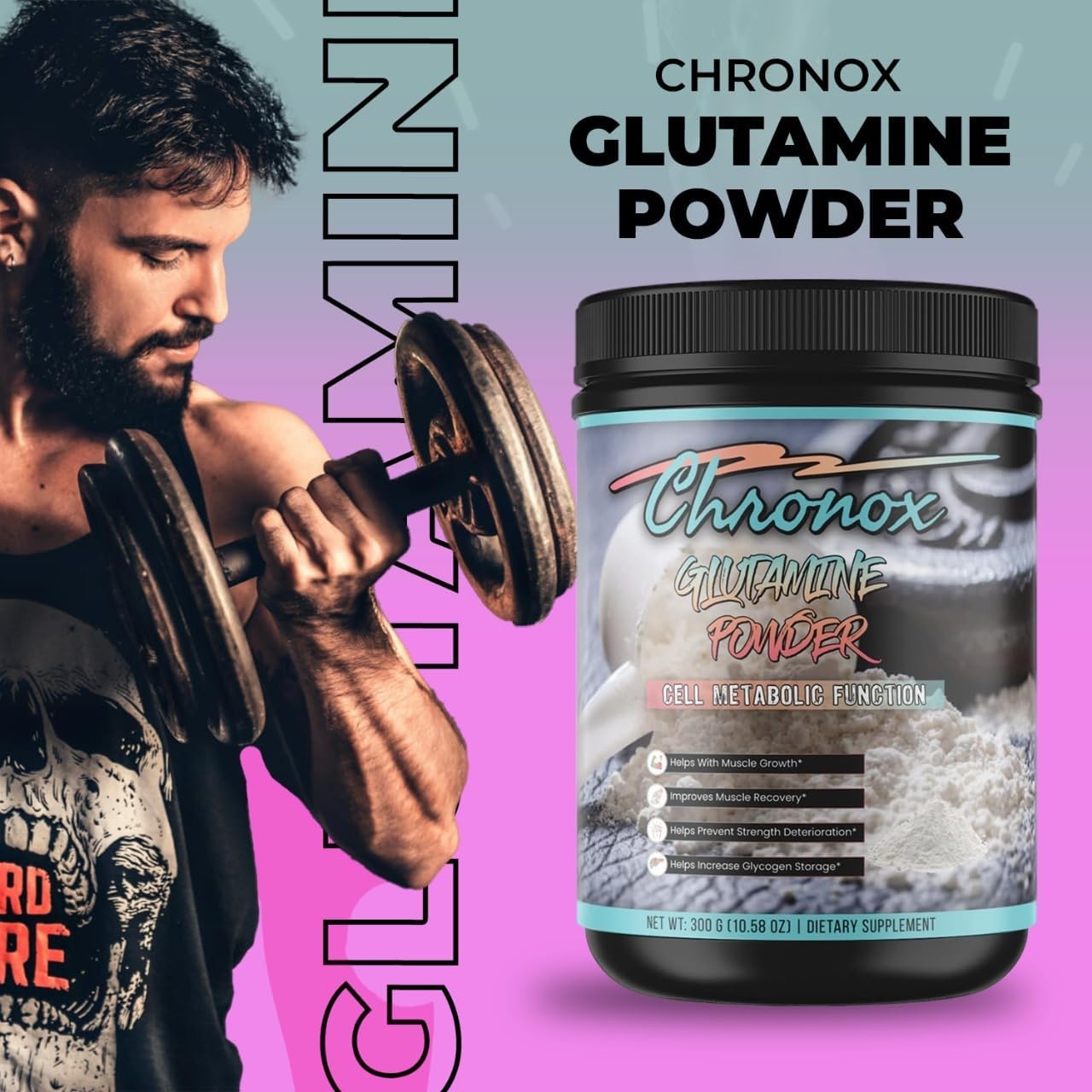 Organic Glutamine Powder for Enhanced Cell Metabolism and Physical Performance - Ideal Muscle Repair and Recovery Supplement - Boost Fitness Levels with Organic Glutamine Powder