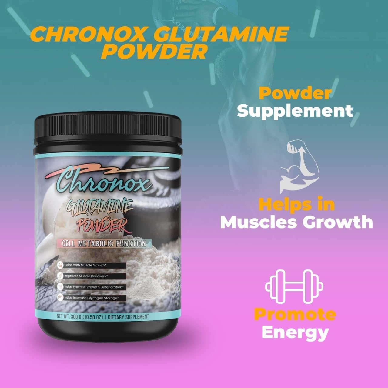 Organic Glutamine Powder for Enhanced Cell Metabolism and Physical Performance - Ideal Muscle Repair and Recovery Supplement - Boost Fitness Levels with Organic Glutamine Powder
