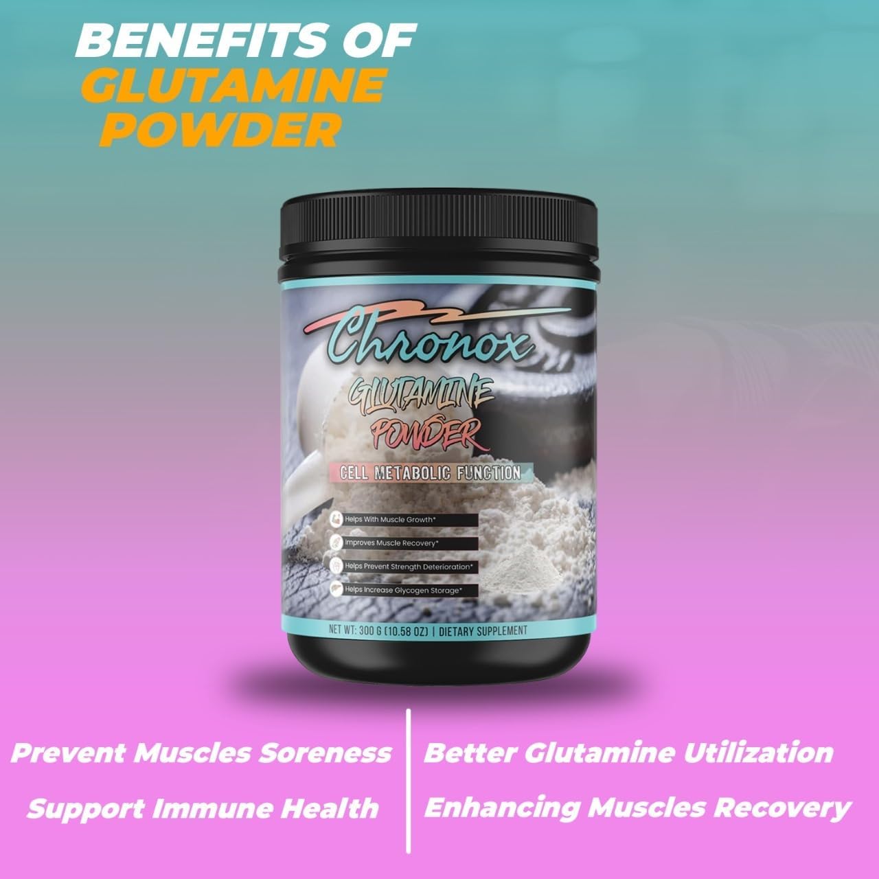 Organic Glutamine Powder for Enhanced Cell Metabolism and Physical Performance - Ideal Muscle Repair and Recovery Supplement - Boost Fitness Levels with Organic Glutamine Powder