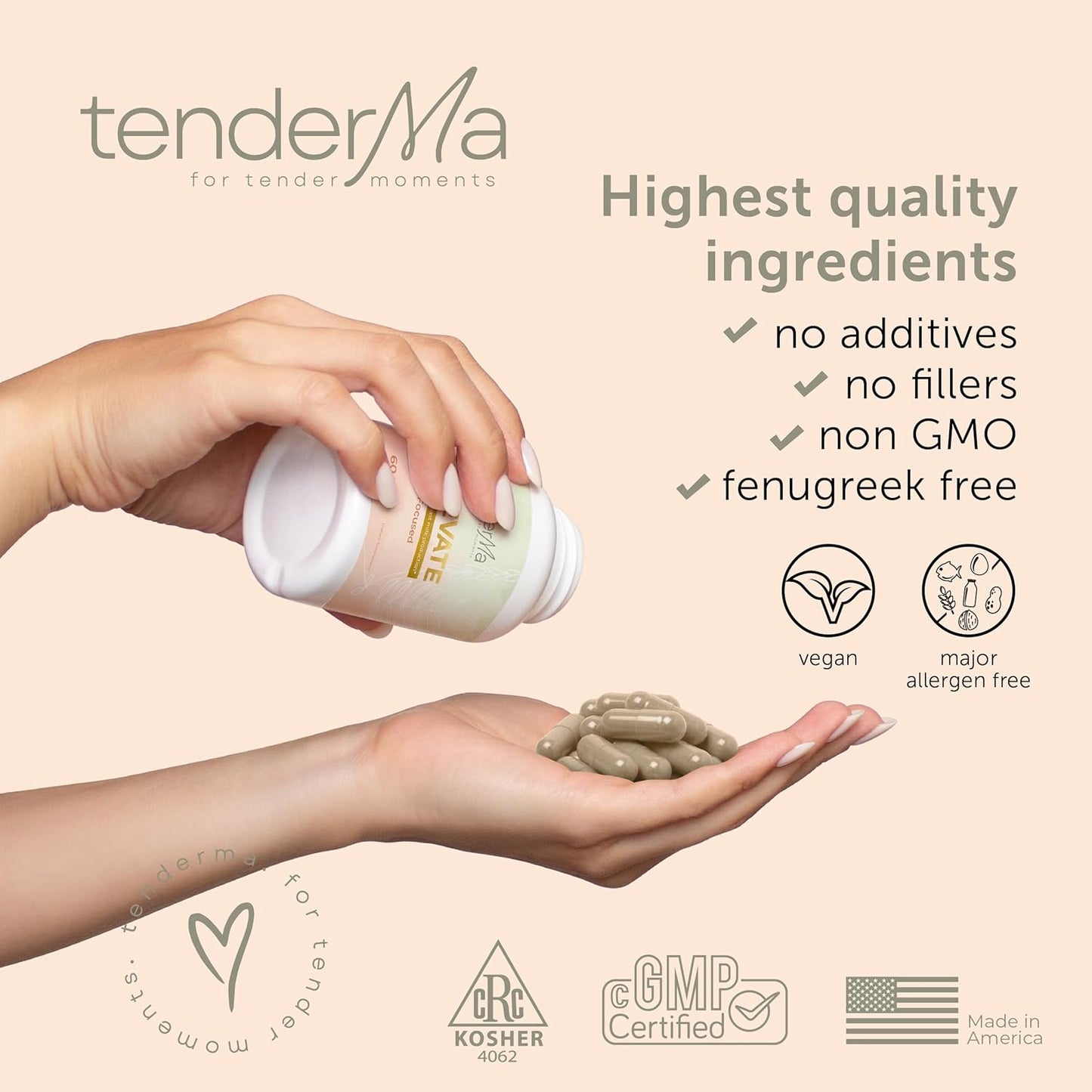 Organic Goat's Rue Lactation Supplement for PCOS - Increase Breastmilk Supply with Lions Mane, Thistle, and Brewers Yeast - 60 Capsules