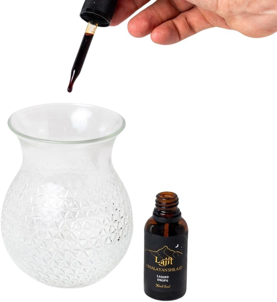 Organic Gold Grade Himalayan Shilajit Liquid Drops | Sourced by Nepalese Sherpas | Lab Tested for Purity | Sundried at 18k Feet