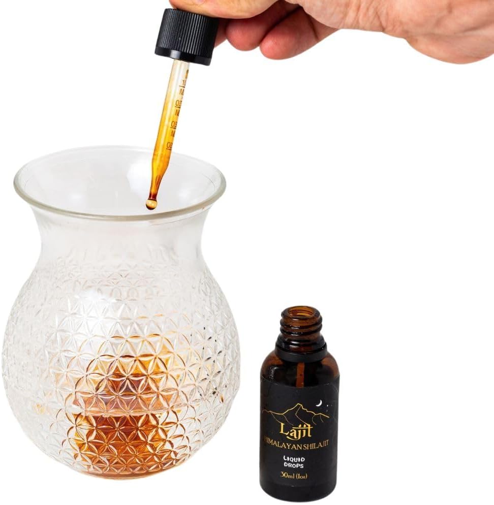 Organic Gold Grade Himalayan Shilajit Liquid Drops | Sourced by Nepalese Sherpas | Lab Tested for Purity | Sundried at 18k Feet