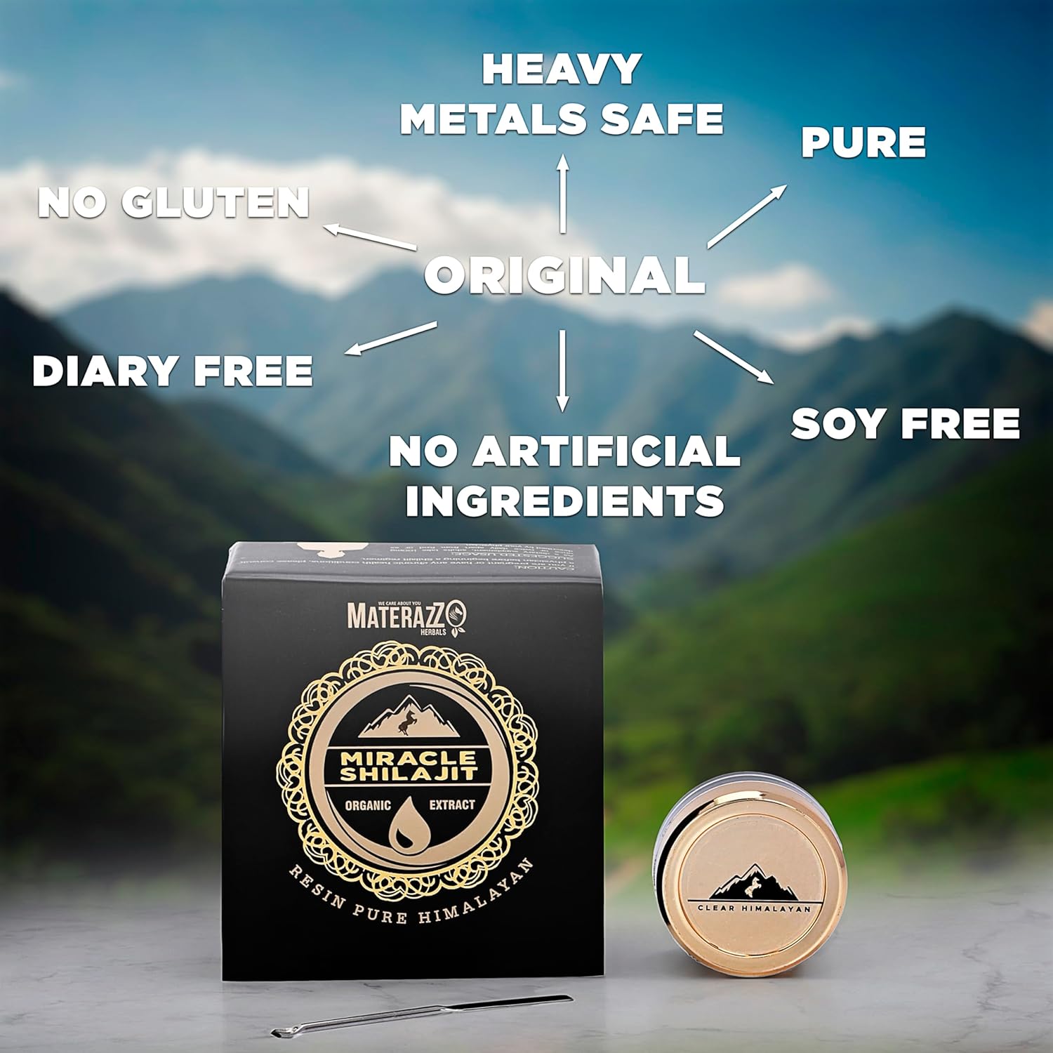 Organic Gold Grade Himalayan Shilajit Resin - 15g Supplement with 85+ Trace Minerals & Fulvic Acid for Vitality - Ideal for Men & Women