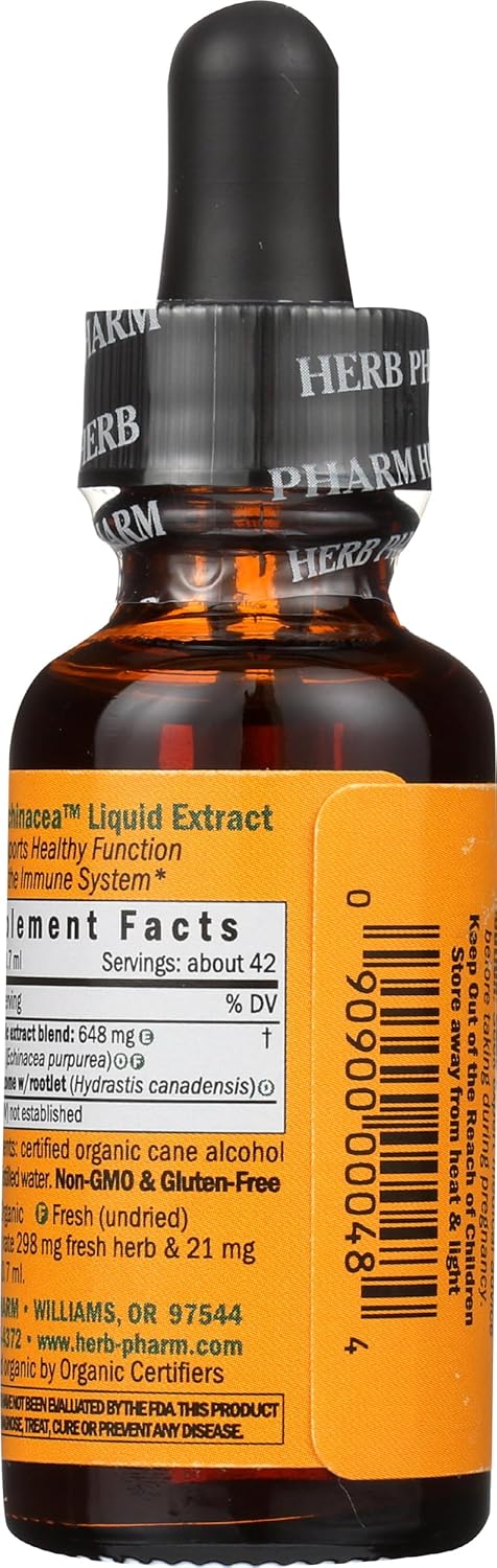 Organic Golden Echinacea Tincture by HERB PHARM - 1 Fluid Ounce