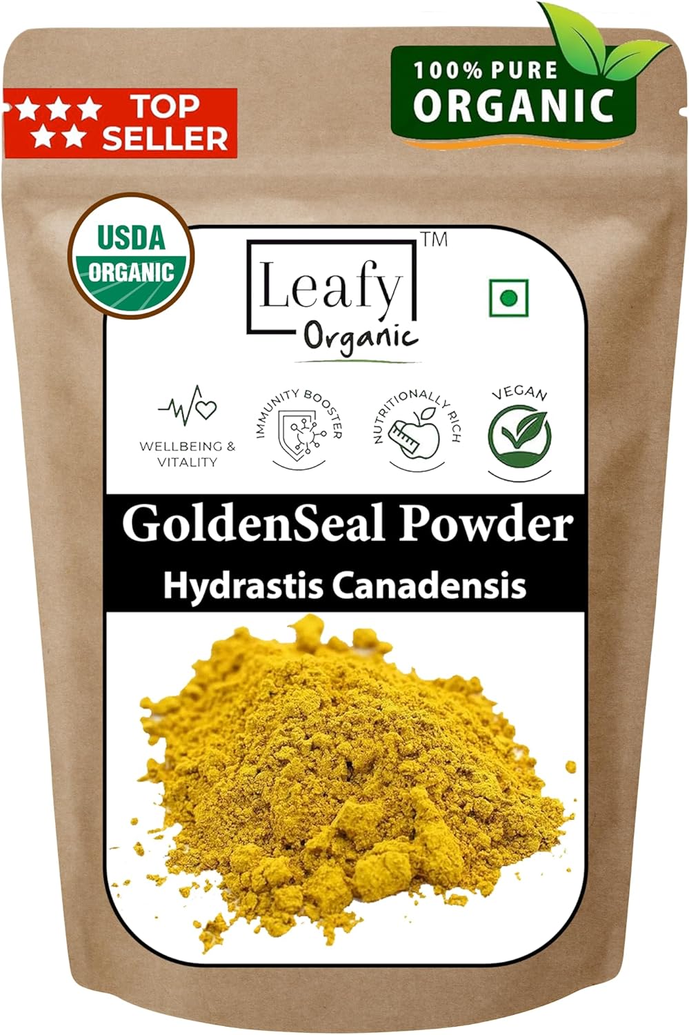 Organic Goldenseal Root Powder Supplement - 3.5 oz of Pure Natural Leafy Goldenseal Root Powder