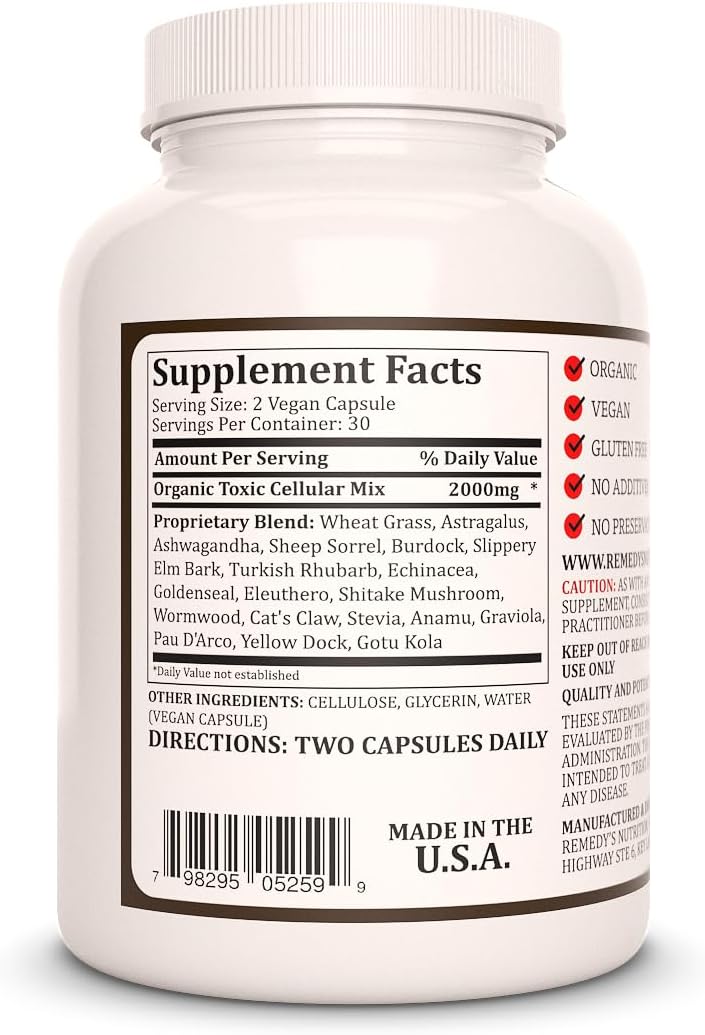 Organic Gotu Kola (Brahmi) 1,000mg Capsules | 60 Count Vegan Dietary Supplement | Non-GMO, Gluten Free, Dairy Free