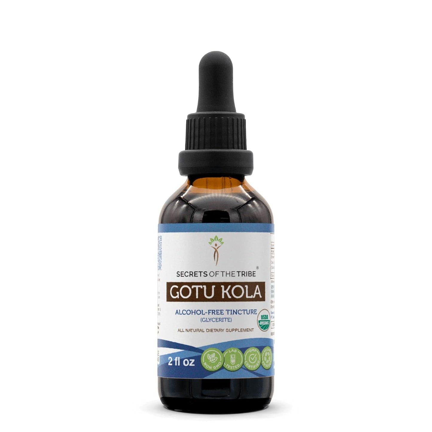 Organic Gotu Kola Herbal Drops - Alcohol-Free & High-Potency Extract - 100% USDA Certified (2 oz)