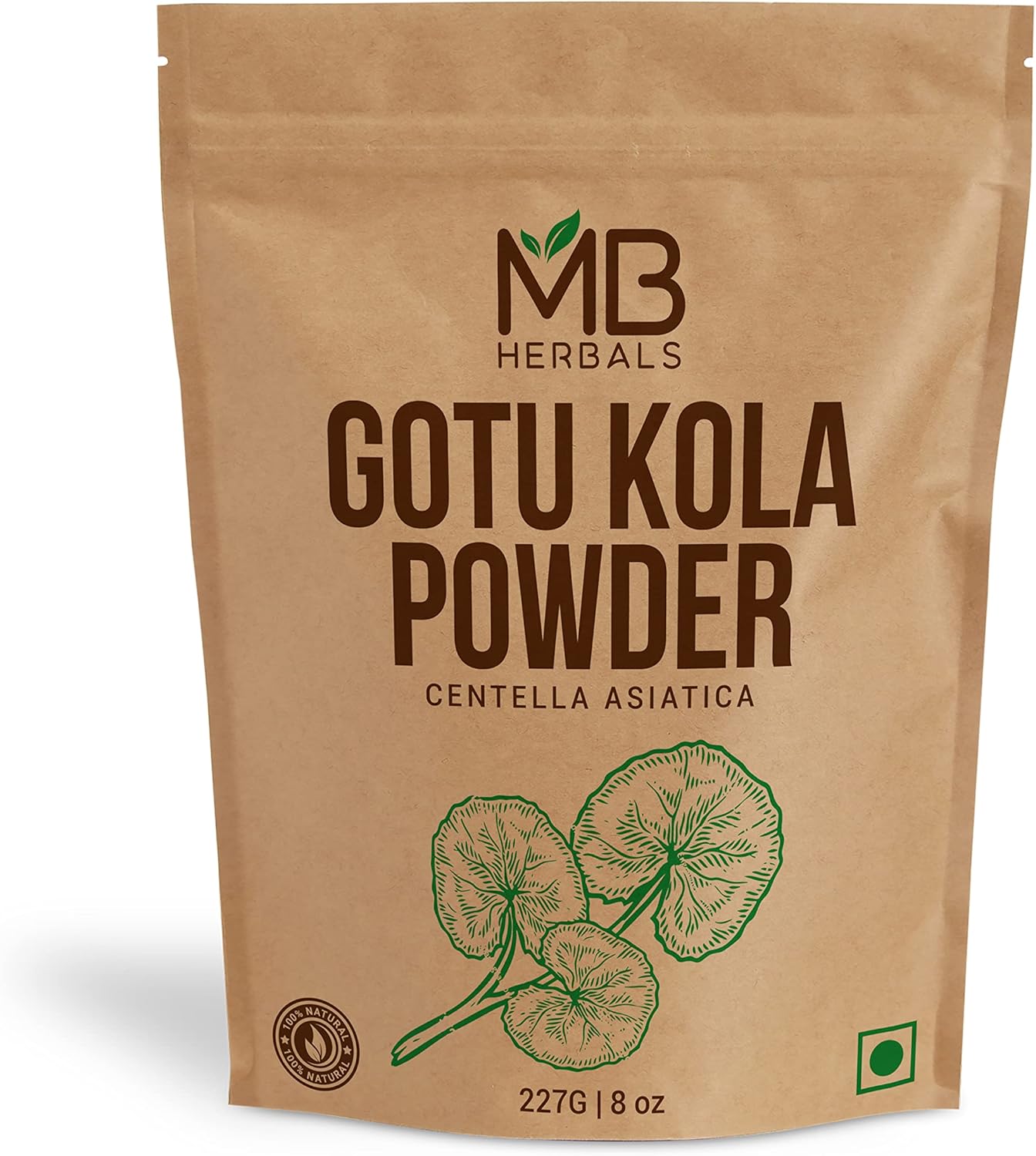 Organic Gotu Kola Powder 227g - Centella asiatica - Mandukaparni - Hair Growth Support - Herbal Hair Care Supplement