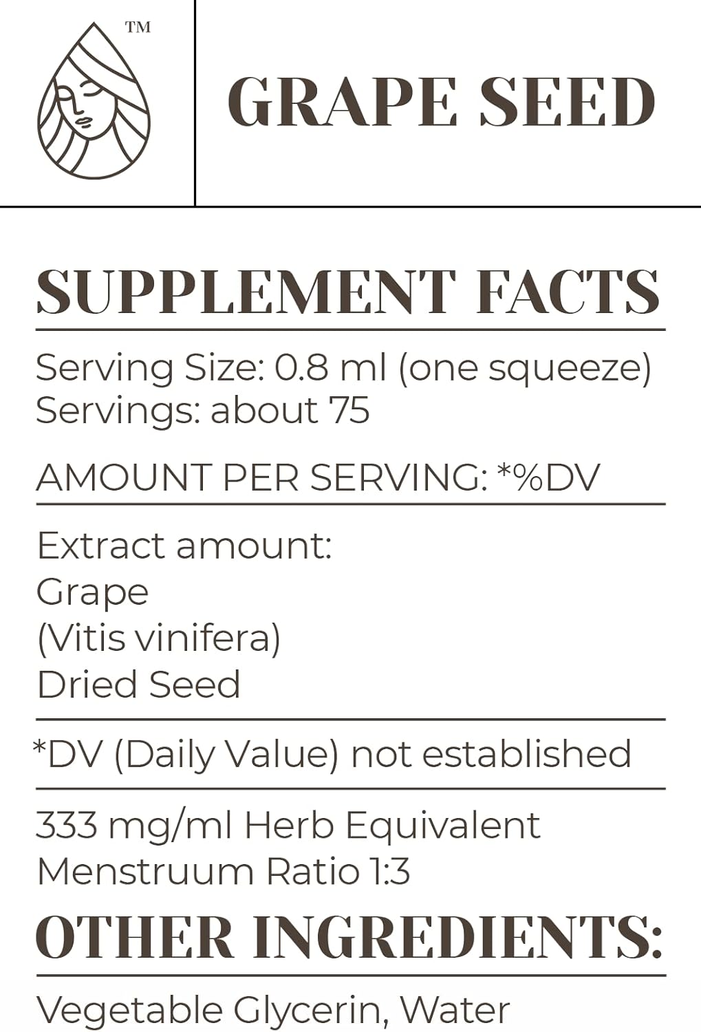 Organic Grape Seed Immune System Booster Alcohol-Free Tincture Extract - 2 fl oz Liquid Drops