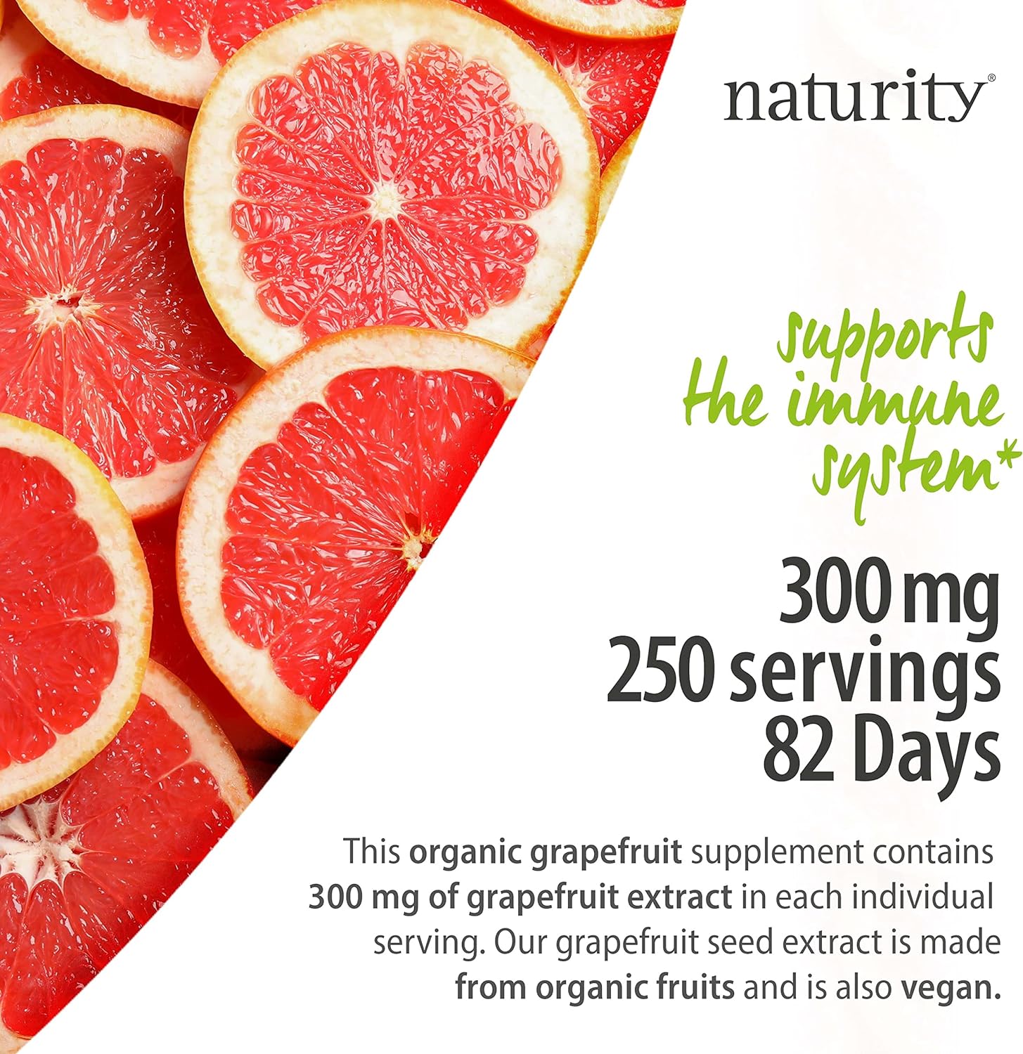 Organic Grapefruit Seed Extract Supplement - 300mg per Serving - Liquid Concentrate - 82 Day Supply - 3.4 fl oz