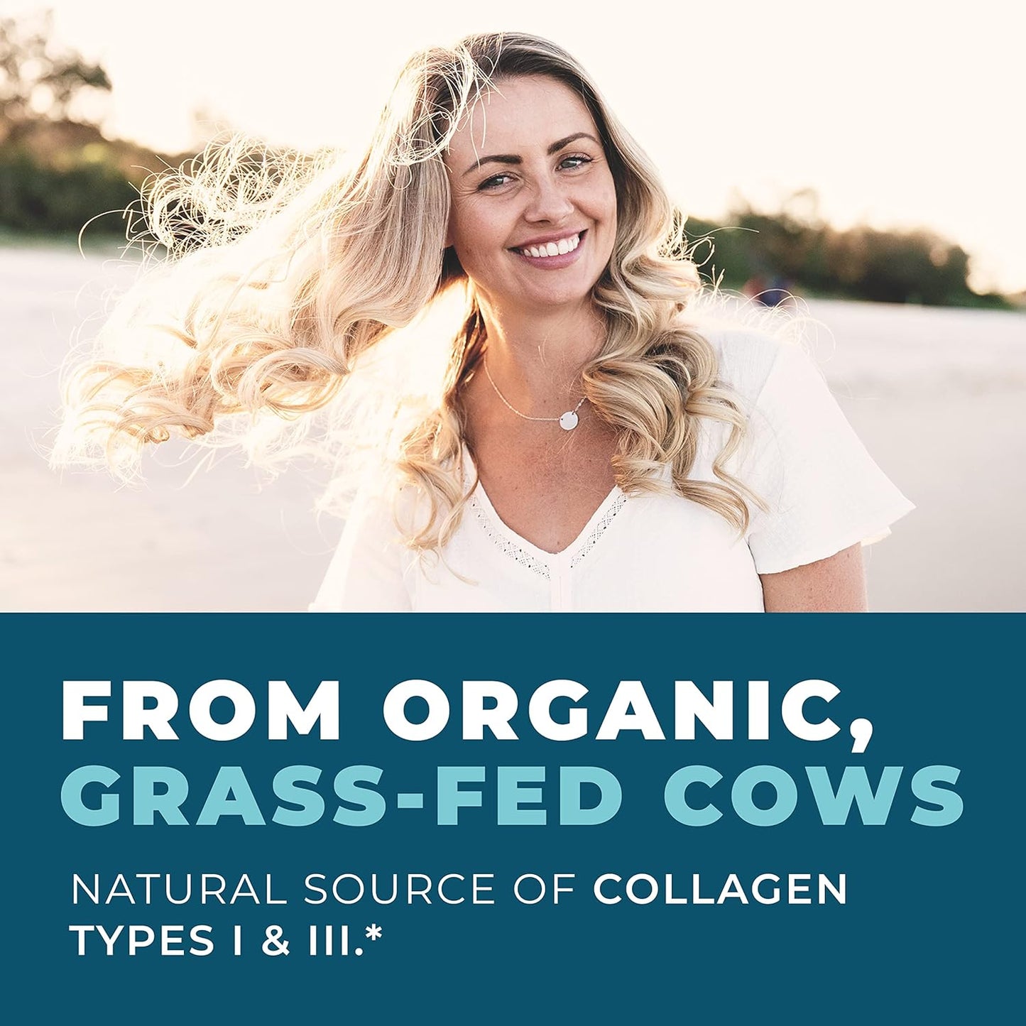 Organic Grass-Fed Bone Broth Capsules with Collagen for Hair, Nails, Joints & Digestive Health - 180 Capsules