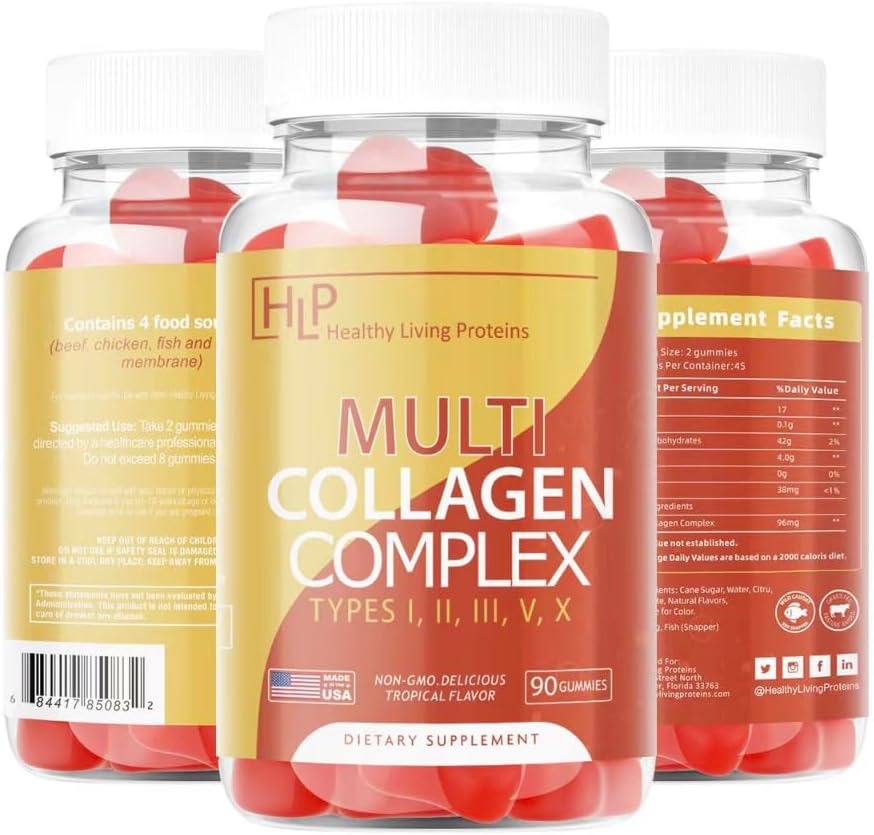 Organic Grass-Fed Collagen Gummies with Multi Hydrolyzed Peptides - 90 Count