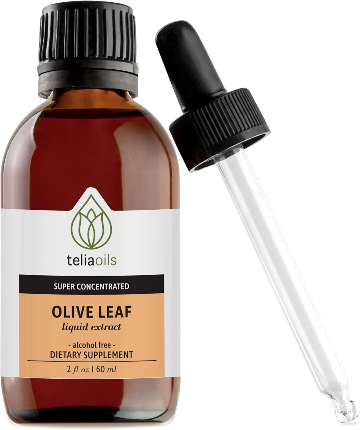 Organic Greek Olive Leaf Glycerin Extract with Antioxidant Oleuropein - Pure, Potent, Non-GMO, Vegan, Gluten-Free - Alcohol-Free - 2 fl oz