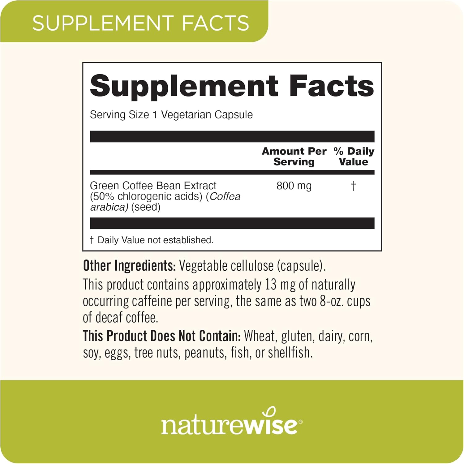 Organic Green Coffee Bean Extract 800mg - 50% Chlorogenic Acids - Weight Support, Energy Boost, Antioxidant - Vegan, Non-GMO - 60 Capsules