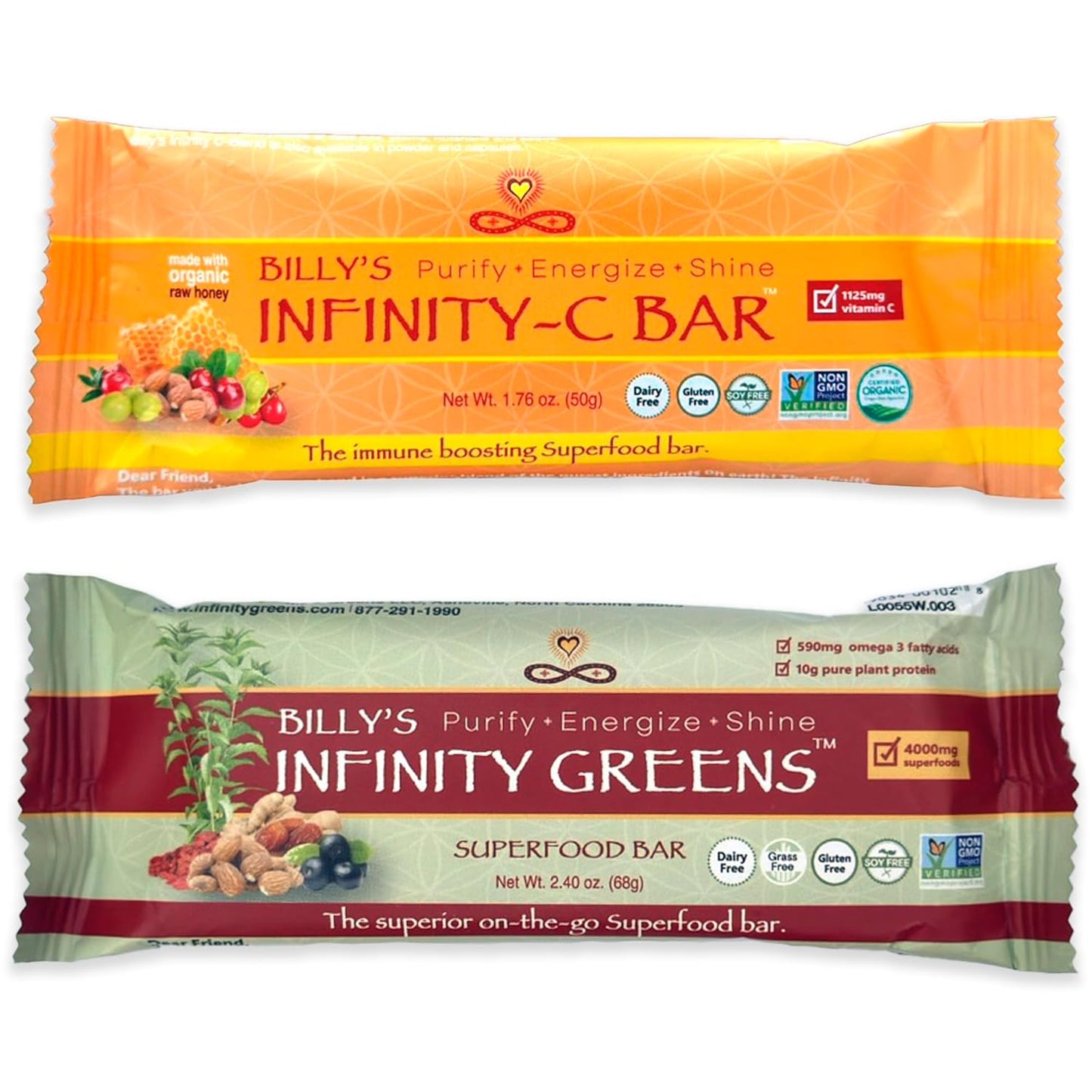 Organic Green Superfood Bars & Vitamin C Snack Bars Bundle - 24 Pack